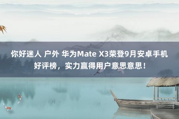 你好迷人 户外 华为Mate X3荣登9月安卓手机好评榜，实力赢得用户意思意思！