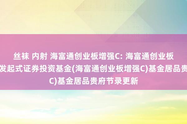 丝袜 内射 海富通创业板增强C: 海富通创业板综指增强型发起式证券投资基金(海富通创业板增强C)基金居品贵府节录更新