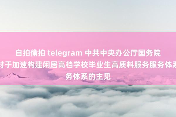 自拍偷拍 telegram 中共中央办公厅国务院办公厅对于加速构建闲居高档学校毕业生高质料服务服务体系的主见