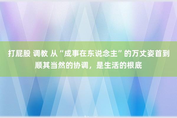 打屁股 调教 从“成事在东说念主”的万丈姿首到顺其当然的协调，是生活的根底
